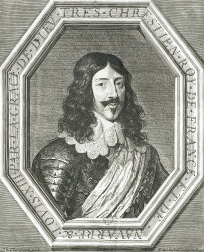 Portrait de Louis XIII (1601-43) gravure de Jean Morin - Philippe de Champaigne